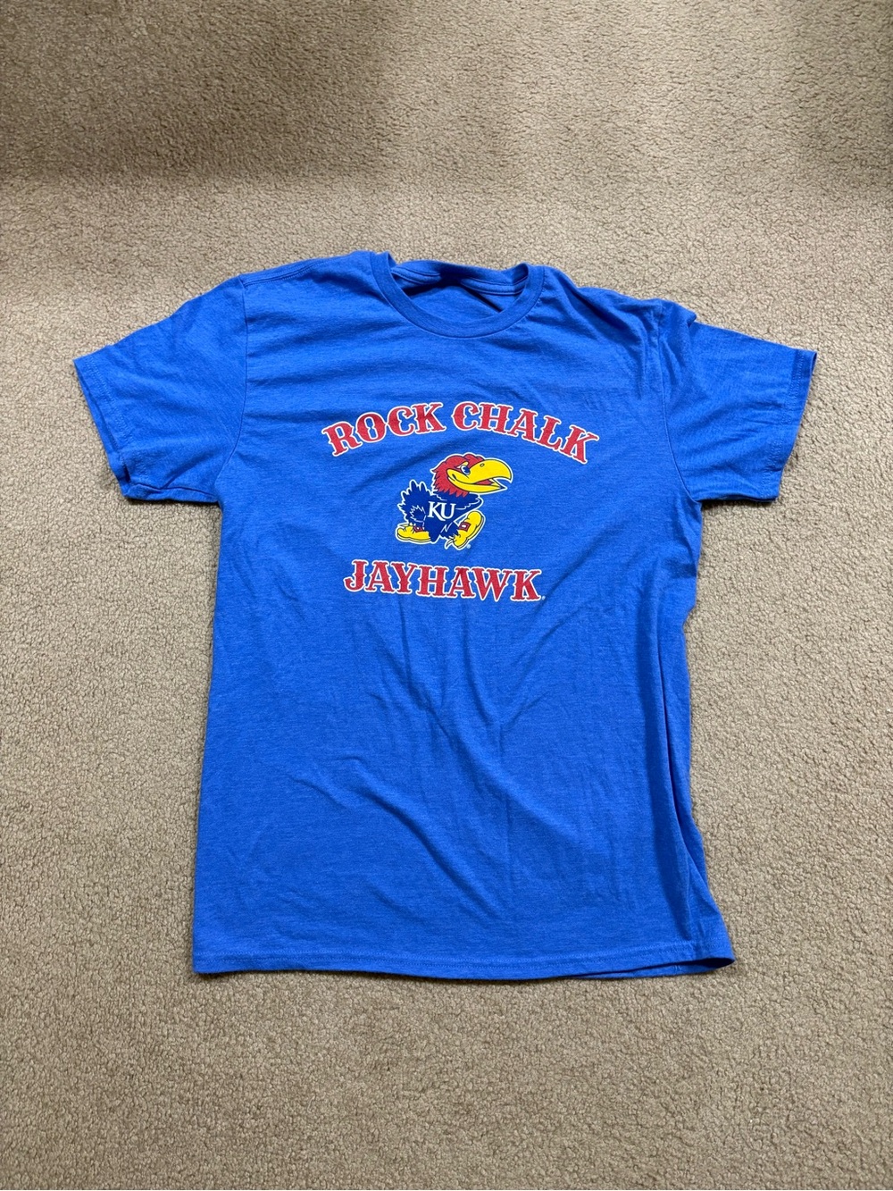 University of Kansas Jayhawk Graphic Tee - Blue Rock Chalk Short Sleeve Shirt